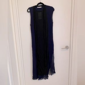 ZARA navy and black distressed party dress sz M; NWT